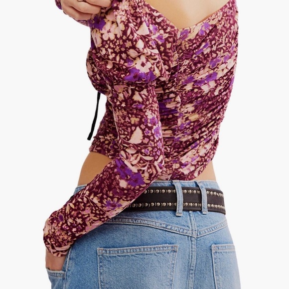 FREE PEOPLE LAYER IT ON ME RUCHED CROP TOP NWT S M XL - Picture 2 of 4